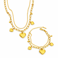 Set din inox placat cu aur „Agape” - Oferta set bratara+colier