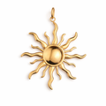 Charm din inox placat cu aur waterproof „Hyperion” – Energie, forță solară