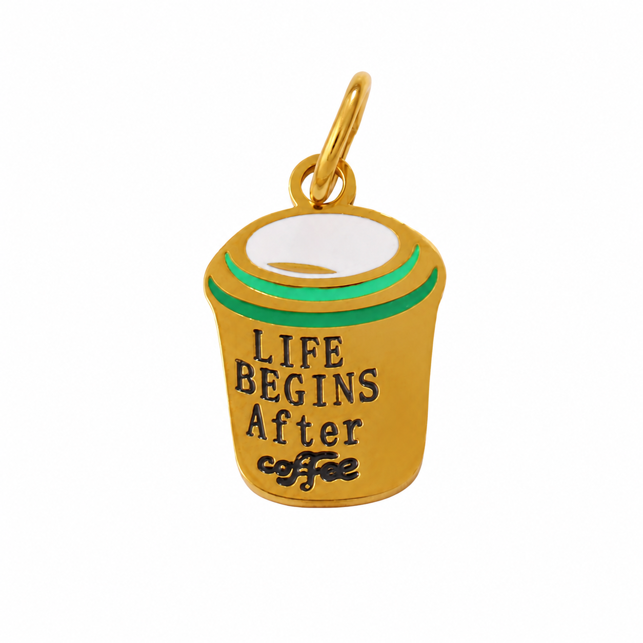 Charm din inox placat cu aur waterproof „Kafeneio”