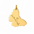 Charm din inox placat cu aur waterproof „La vie est belle” -  Viața este frumoasă