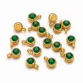 Charm din inox placat cu aur waterproof smarald - „Love for Nature”