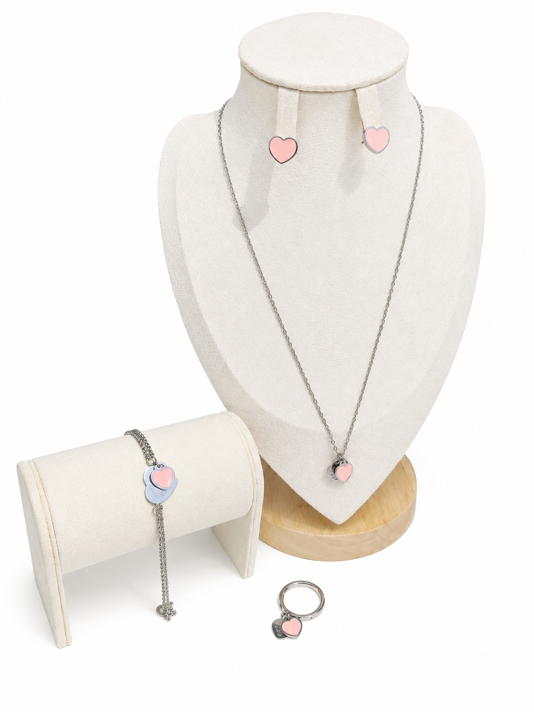 Set bijuterii din inox „Pink Heart 1”