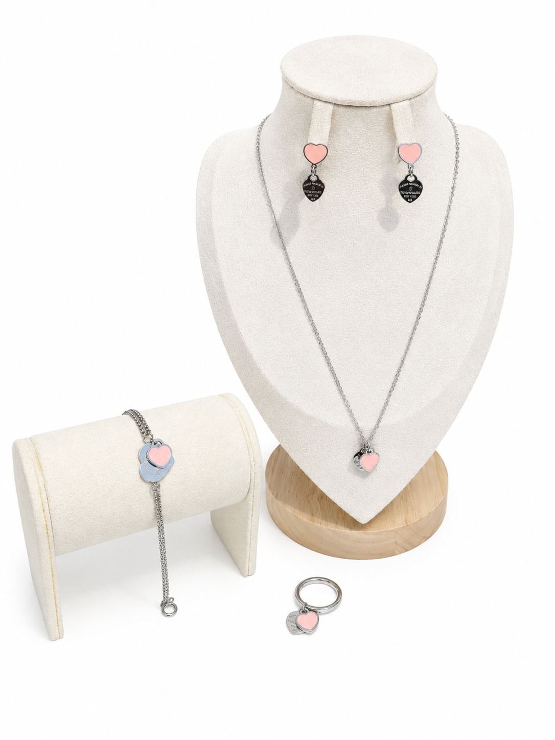 Set bijuterii din inox „Pink Heart 2”