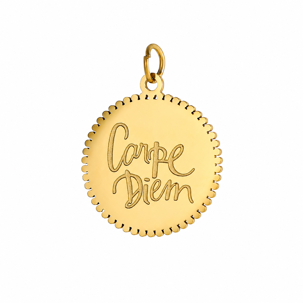 Charm din inox placat cu aur waterproof „Carpe Diem” - Trăiește clipa
